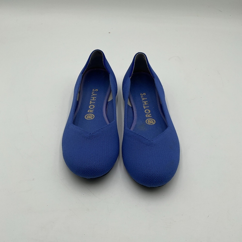 Rothy's The Flat WOMEN'S Size US 8.5 CORNFLOWER BLUE SLIP ON Round Toe SHOES
